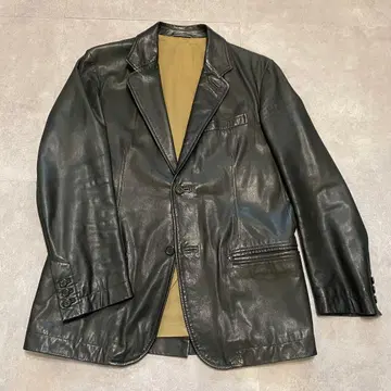[ 새상품급 ] dunhill 카프 스킨 가죽 자켓