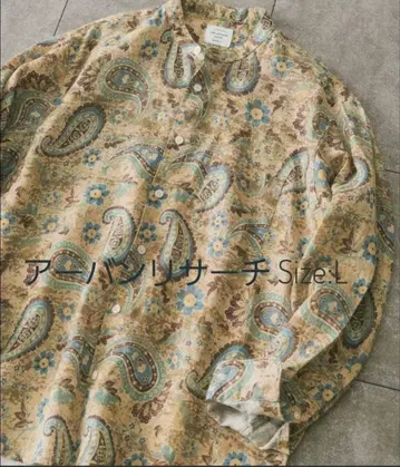 린넨 밴드 카라 셔츠