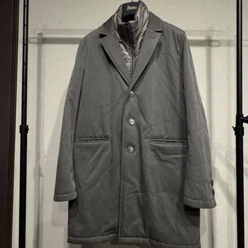 Herno 그레이 체스터 코트 다운 라이너 포함