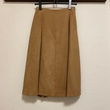 AMACA 카멜 플레어 롱 스커트