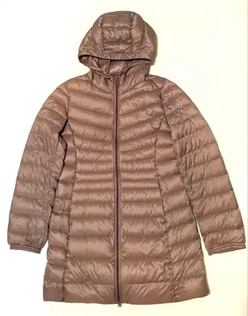 UNIQLO 후드 부착 울트라 라이트 다운 롱 코트 M 사이즈 베이지