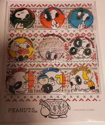 새상품 피넛 카페 크리스마스 캔뱃지 컴플리트 스누피