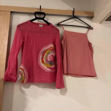 Shilla 핑크 긴팔 니트