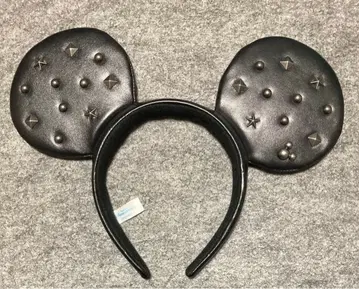 디즈니 머리띠 미키 스터드 블랙 가죽 블랙