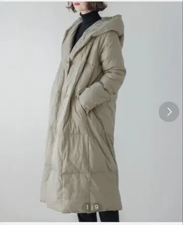롱 다운 코트 그레이지 컬러 프리 사이즈 sugar bisket