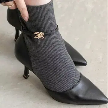 RANDA 골드 부품 니트 도킹 부츠 LL 사이즈