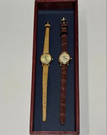 SEIKO 아날로그 손목시계 2개 세트 골드