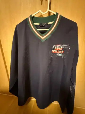 아트 프린트 네이비 나일론 자켓