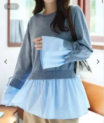 [ 택 포함 ] 고베 레터스 셔츠 레이어드 스타일 니트탑 [N1233]