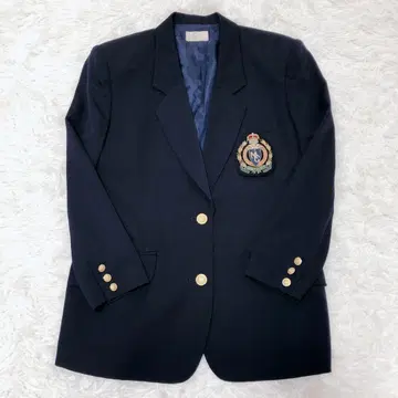 네이비 블레이저 골드 버튼 와펜 테일러드 자켓