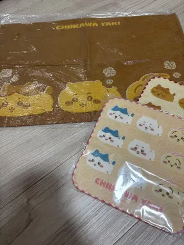 치이카와(먼작귀) 야키 런치 매트와 핸드 타월 세트