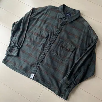 DESCENDANT 디센던트 플란넬 셔츠 그린 사이즈 3