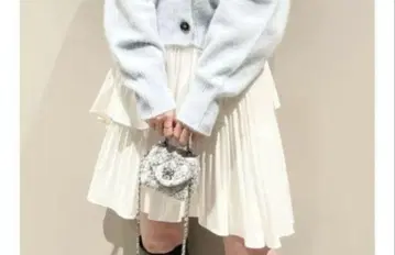 SNIDEL 플리츠 티어드 미니 스커트(WHT-0)