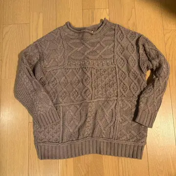FREAK'S STORE 케이블 니트 스웨터 그레이