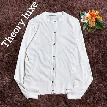 새상품급/띠어리 럭스 울 가디건 크루넥 겉옷 아이보리