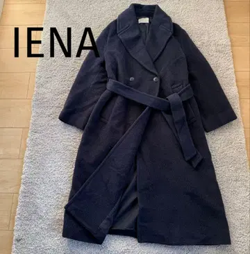 IENA 알파카 샤기 W 앞 코트 네이비