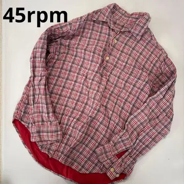 [새상품급] 45rpm 빨강과 파랑 체크 무늬 코튼 셔츠