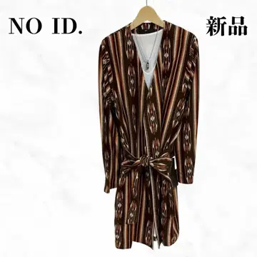 NO ID. 가운 로브 코트 랩 코트 네이티브 무늬 롱 가디건