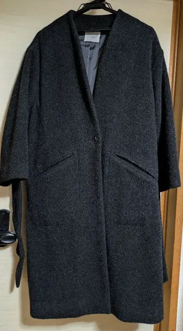 IENA 울 모사 노카라 코트 차콜 그레이 34