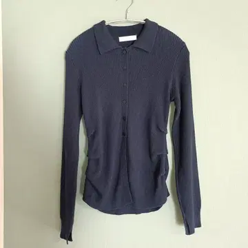 6 네이비 리브 긴팔 상의