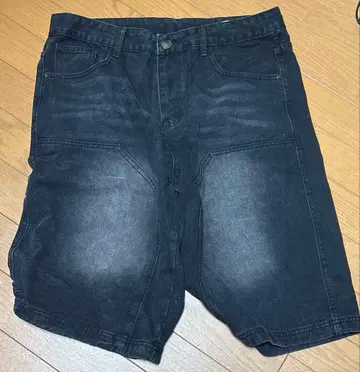 블랙 데님 숏팬츠