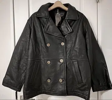 미사용 남성용 가죽 피 코트 블랙 M 사이즈 가죽 자켓