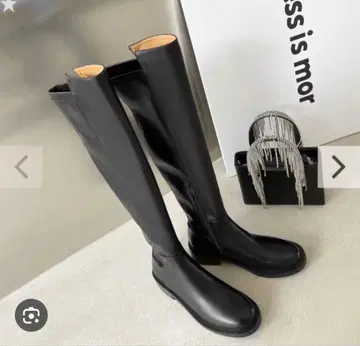 birthdaybash 롱 부츠 니하이 부츠 블랙 블랙