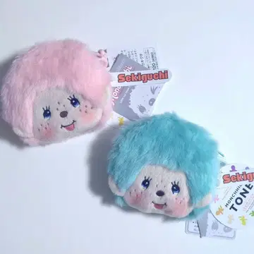 [ 당시물 ] 컬러 몽치치 파우치 코인 퍼스 핑크 블루 2종 세트