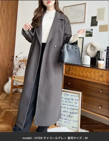 moment+ 차콜 그레이 롱 코트 M 사이즈