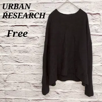 어반 리서치 [ Free ] 울 긴팔 니트 스웨터 드롭 숄더 블랙