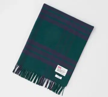 미사용 트래디셔널 웨더웨어 울 캐시미어 머플러 그린