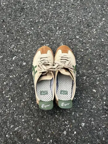 Tiger 스웨이드 스니커즈 베이지/그린