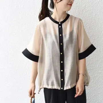 쉽스 스티치워크 시어 셔츠