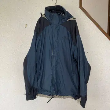 다크 블루 후드 부착 자켓