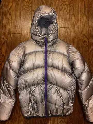 실버 다운 자켓 퍼플 지퍼