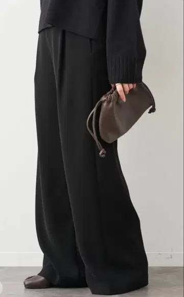 MUSE de deuxieme classe 폴리에스테르 이지 와이드 팬츠