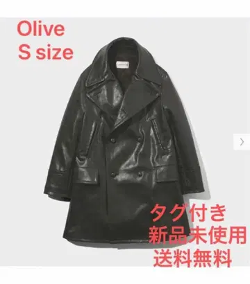 GU beautiful people 인조 가죽 코트 OliveS 사이즈