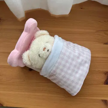 푹신푹신 타토 인형용 핑크 침대 선레몬 곰돌이 포함