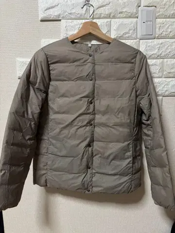 새상품급 무인양품 포켓터블 노카라 블루종 다크 브라운 사이즈 L