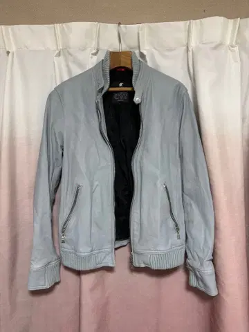 LOVELESS 라이트 그레이 가죽 자켓 사이즈 2