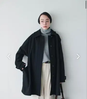 북유럽 생활 잡화점 백 벨트 울 코트 foufou 콜라보 블랙 M 사이즈