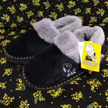 미사용 새상품 SNOOPY 스누피 플리스 신발 보아 부츠 BLACK M