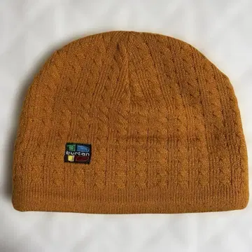 burton 오렌지 케이블 짜임 비니 90's 레트로