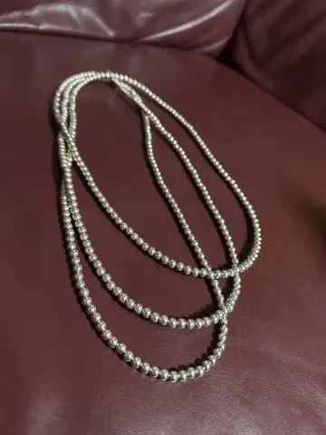 실버 롱 볼 체인 목걸이