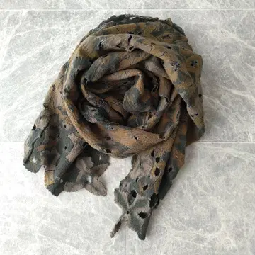 480 요건 레일 울 컷워크 스톨 꽃무늬 플라워