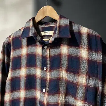 KANSAI JEANS 옴브레 체크 플란넬 셔츠 XL