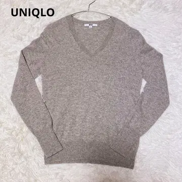 [ UNIQLO ] V넥 스웨터 캐시미어 100% 그레이 남성용 M