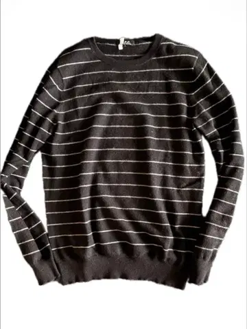 A.P.C. 아페쎄 캐시미어100 블랙&라이트 그레이 보더 니트