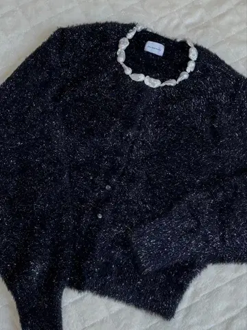 그린 라벨 릴랙싱 라메 니트 가디건