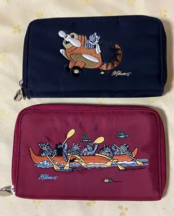 B Kliban Cats 크리반캣 자수 장지갑 2종 세트